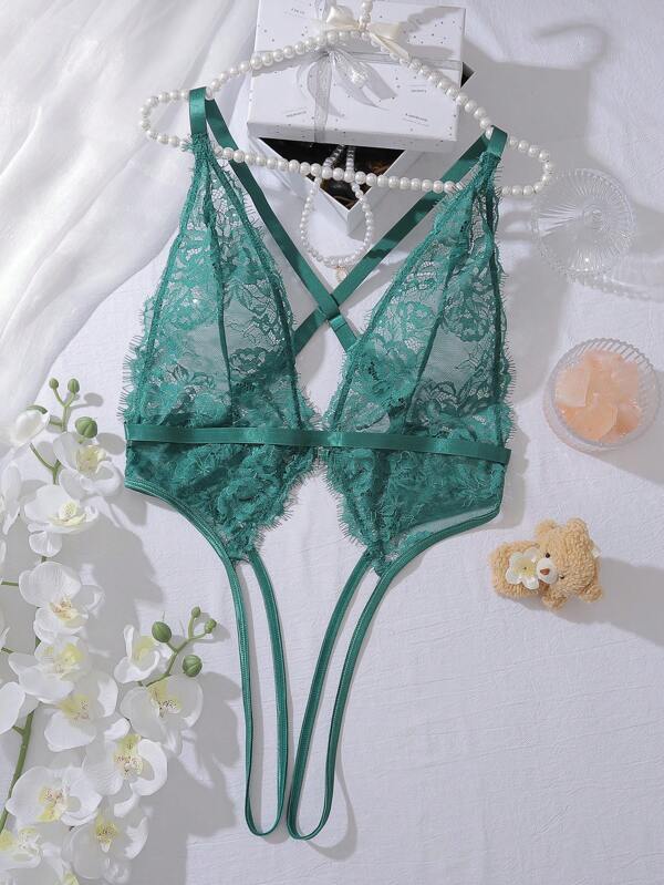SHEIN Sexy Dessous in Großen Größen - Spitze, offener Schritt, äußerst sinnlich