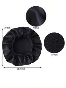2 piezas Gorro de seda para dormir, gorros de satén, gorro de dormir de banda elástica suave de seda, envoltura de cabello de seda para cabello rizado (negro y dorado) - Decoración del hogar y el baño, gorro de verano para el cabello