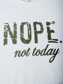 SHEIN Explorewe 2 件套少女字母印花圆领 T 恤 + 工装裤，休闲街头风格 - 軍綠色 - 查看 4