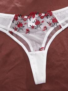 2pcs/Set Pink Romantic Cute Sexy Lingerie Set - White - View 4