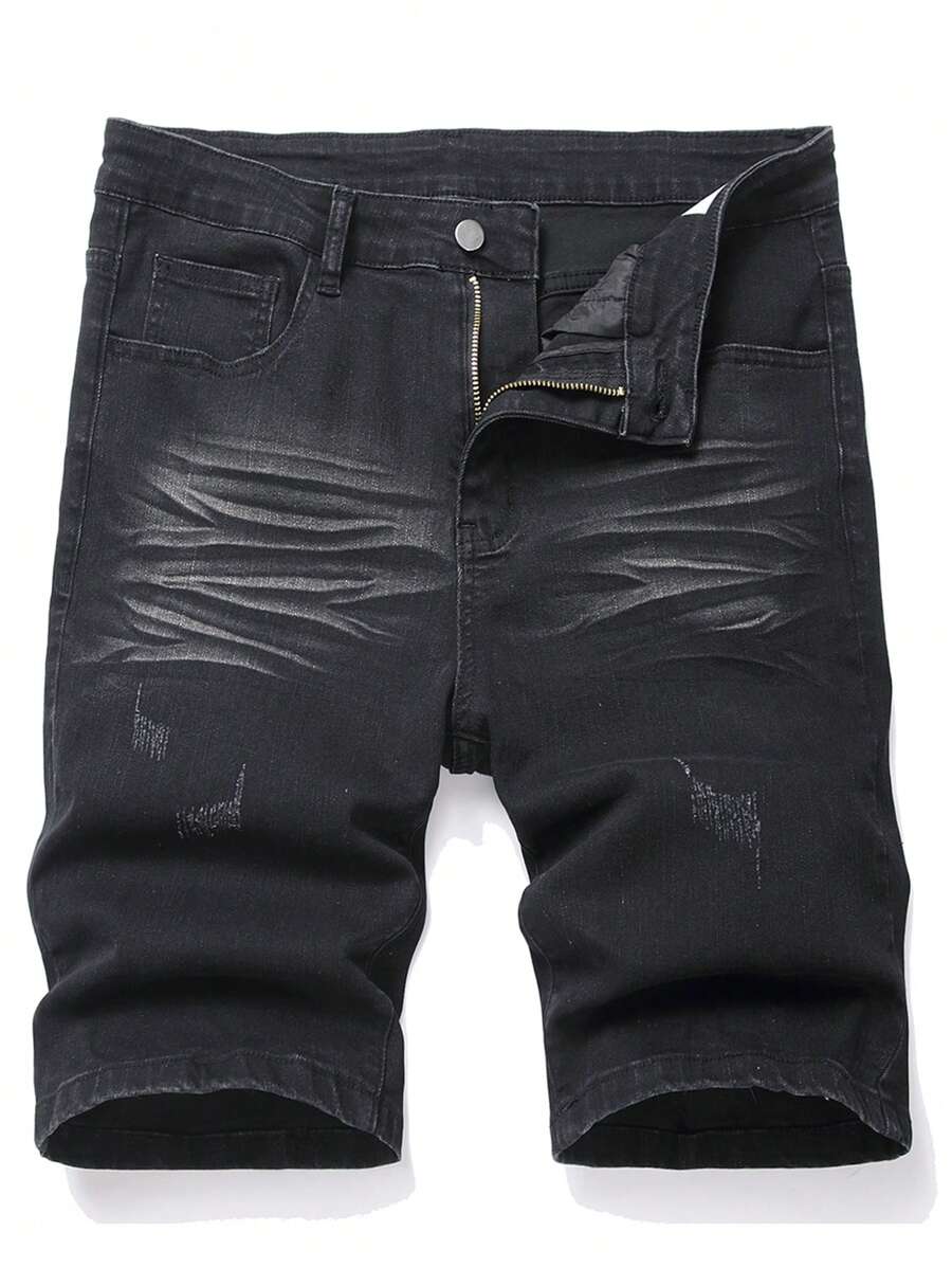 Manfinity Homme Men's Casual Distressed Pocket Denim Shorts
