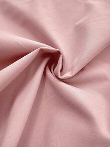 RosyDaze Women's Elegant Solid Color Lace Patchwork Puff Sleeve Stand Collar Open Front Shirt - Pink - View 3