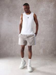 SUMWON Premium Ribbed Tank Top Athletic Sleeveless Gym Workout Training Muscle Tee Classic Summer Casual Sport Fitted Basic Tank Top Urban Essential Performance Wear - White - View 5