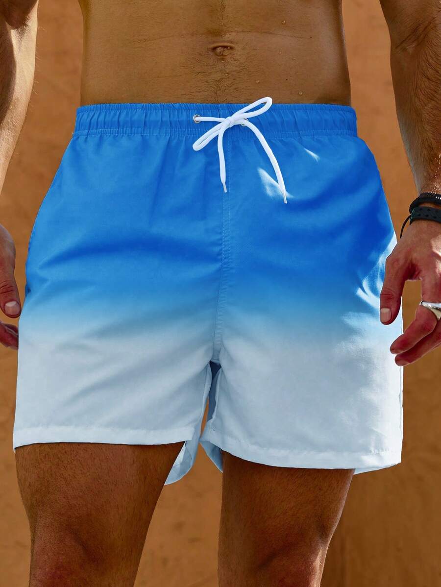 Surfspeed Men's Casual Ombre Drawstring Waist Beach Shorts,Hawaiian