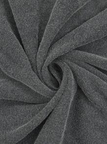 SHEIN LUNE فستان قمصان كاجوال مريح مخمل الجيوب إكسسوارات الياقة زائد الحجم المناسب لأسلوب البوهيمي والكاوبوي وأزياء ارتداء الغرب البوهيمي والهبي للنساء - رمادي فاتح - مشاهدة 9