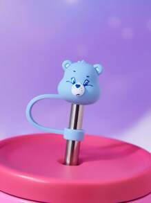 SHEIN X Care Bears 可爱蓝色小熊吸管套，防尘可重复使用，适用于直径 8-10 毫米的吸管，本产品不含吸管，情人节礼物