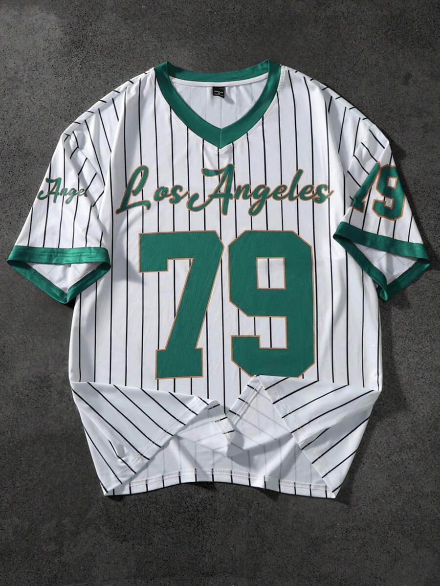 Manfinity Campus Court Oversized Men's Casual Sports Style Loose Fit Large Print T-Shirt