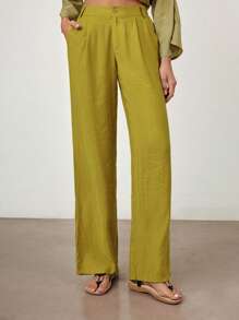 Maija 2025 春夏新款休闲时尚舒适绿色女裤 - 綠色 - 查看 2