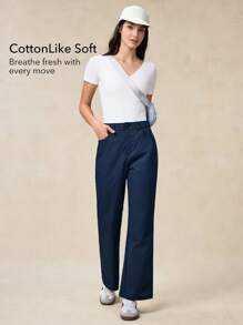 OutZeal Woman Quick Dry Soft Stretch Multi Pocket Flared Outdoor Pants Daily Casual Fall