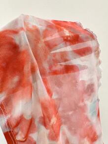 INAWLY Women's Floral Printed Ruffle Halter Top, Fashionable Vacation Wear - Coral Orange - View 4