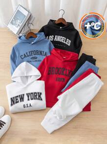 SHEIN Leap Crew 8 Pieces Tween Boy White Haze Blue Black Red Thermal Hoodie - Multicolor - View 10