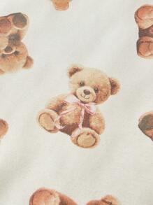 Cozy Pixies 1pc Cartoon Bear Print Soft & Comfortable Baby Padded Sleeping Bag, Spring,Oeko-Tex Certified