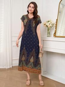 Al Najma Váy in họa tiết Ả Rập cổ điển thường ngày mùa hè cho nữ - Nhiều màu - Xem 5