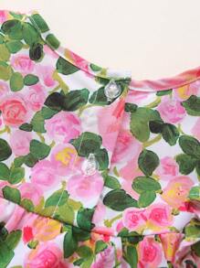 Baby Girl Floral All-Over Print Cap Sleeve Dress + Headband