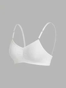 1pc Grey Non-Wired Wireless Brassiere - White - View 7