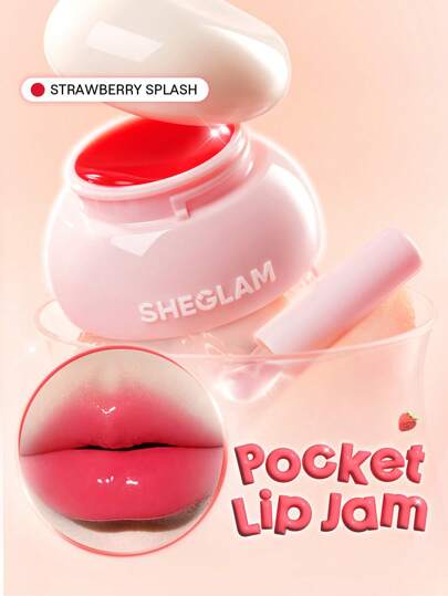 SHEGLAM Hydra Jelly Pocket 唇釉-Strawberry Splash 品牌 美容 化妝 化妝品 適合女性與女孩 完美搭配冬季 Y2K 時尚 流行 生日禮物 假期 派對準備就緒 最佳顏色