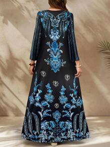 EMERY ROSE Vestido casual de vacaciones con estampado floral para mujer de talla grande