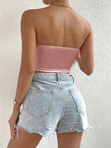 VaVaBold Women's Solid Color Fitted Bandeau Top