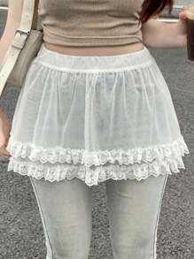 DAZY 女士夏季新款蕾丝边多层下摆衬裙吊带裙百搭内衣铅笔裙