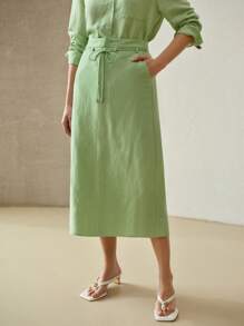 MOTF PREMIUM LEINEN SCHRÄGTASCHEN-ROCK