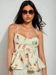 COSMINA 女士夏季休闲随机印花吊带背心 - 彩色 - 查看 4