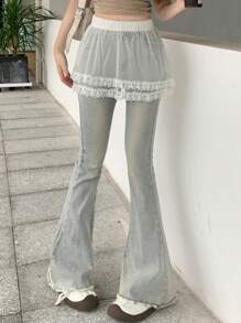 DAZY 女士夏季新款蕾丝边多层下摆衬裙吊带裙百搭内衣铅笔裙