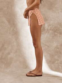 Musera Resort Low Rise Side Split Mini Skirt Cover Up Boho Ibiza Cute Sexy Vacation Summer Beach Swimwear - Multicolor - View 3