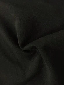 Everyssa 1 件女士优雅 3D 花卉装饰单肩收腰连衣裙，秋季长款女装 - 黑色 - 查看 8