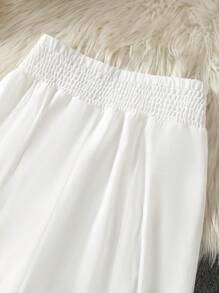 Franclia Gothic Romantic Ruffled Hem Pants, Minimalist And Fashionable, Suitable For Summer Fall Cloth For Women - White - View 3