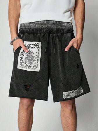 Anime Herren minimalistische Mode Lässig Shorts, Alltagskleidung