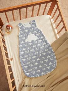 Cozy Pixies 1pc Oeko-Tex Certified Cartoon Car Print Soft And Comfortable Baby Sleep Sack For Spring/Summer - Multicolor - View 2