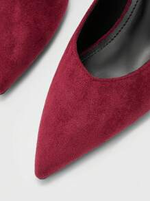 CUCCOO BIZCHIC Women's Pointed Toe V-Cut Buckle Strap High Heel Sandals - Red - View 7