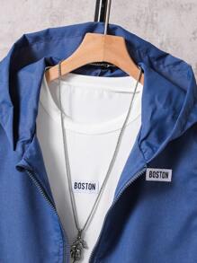 Bộ 3 món áo vest đen, áo phông trắng, quần đen trang phục thường ngày cho bé trai tuổi teen - Màu xanh lam - Xem 6