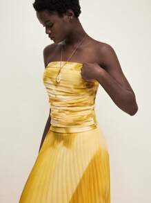 BizChic New Spring/Summer Women Elegant Daily Work/Date Tie Dye Ruffle Yellow Patterned Camisole Top - Yellow - View 5