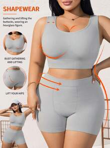 2 件套加大码女士无钢圈无缝舒适睡眠文胸