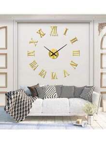 SHEIN 1pc Acrylic 3d Diy Clock Wall Art For Living Room, Bedroom, Study Room (Battery Not Included) School Decor School Surprise Dormitory Decor Back To School