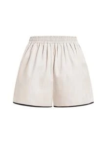 SHEIN Clasi 撞色边饰简约女装白色服装，时尚，适合夏季 - 彩色 - 查看 6