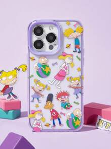 Nick 90s | SHEIN Durable Fashionable Double-Layer Mobile Phone Case, Cute Cartoon Graphic Protective Cover, Compatible With IPhone 11 - 17 Pro Max - Multicolor - View 6