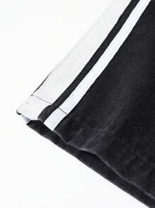 ROMWE MEN Prep 男士牛仔休闲上衣，时尚，适合夏季 - 黑色 - 查看 4