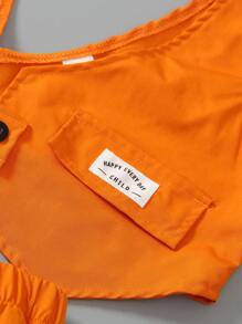 SHEIN Young Boy Street Style Short Sleeve Round Neck T-Shirt, Cool Workwear Patchwork Vest, Loose Shorts 3-Piece Set, Comfortable And Fashionable For Spring And Summer Khaki Young Boys Setsgreen Young Boys Sets - Multicolor - View 7