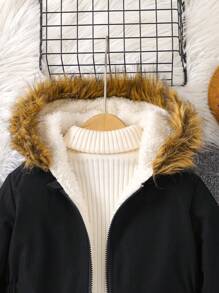Chaqueta acolchada casual y cálida para niños pequeños, adecuada para niños de 4 a 7 años para usar en otoño, invierno y primavera