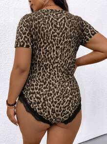 SHEIN Clasi Plus Size Chinese Style Casual Bodysuit For Women, Suitable For Party, Gathering, Street Wear, Vacation, Saint Patrick's Day, Easter, Spring Summer