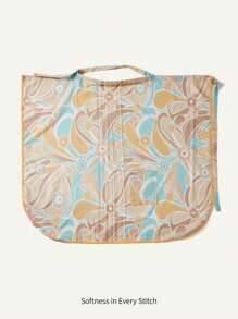 Cozy Pixies 1pc Vintage Floral Soft & Cozy Nursing Cover With Pocket, Breastfeeding Scarf For Outdoor Use