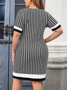 SHEIN Clasi Plus Size Elegancka Kolorowa Blokowa Wzór Houndstooth Dopasowana Sukienka, Sukienki Damskie, Eleganckie Sukienki Damskie, Sukienki Biurowe Dla Kobiet, Sukienki Damskie Plus Size, Sukienka Damska, Stroje Wakacyjne Damskie, Stroje Letnie Dla Kobiet, Business Casual Kobieta, Bluzki Wyjściowe Damskie, Odzież Biurowa Damska, Stroje Wiosenne Dla Kobiet, Festiwal, Stare Pieniądze, Elegancka Odzież Damska, Skromne Ubrania Damskie, Odpowiednie Do Codziennego Eleganckiego Ubioru