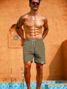 Surfspeed شورتات كاجوال فضفاضة للرجال، خصر بسحاب رسومات أحرف، مناسب للشاطئ