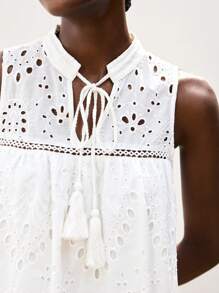 Maija Vestido sin mangas de mujer con diseño de volantes y abertura, de estilo informal, de cuello en V, para primavera/verano, vacaciones, estilo bohemio de playa