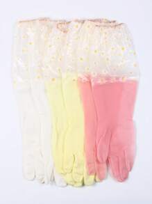 SHEIN 1pair Daisy Pattern Random Color Household Glove,Long Sleeve Rubber Gloves, Reusable Dishwashing Gloves, Kitchen Oven Pet Cleaning Gloves,Kitchen,Bathroom,Home,Household Suppliers,Color Random - Multicolor - View 11