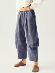 Bohemela Pantalones casuales holgados de mujer para vacaciones, estilo minimalista - Azul - Ver 6
