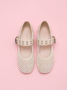 CUCCOO DOLLMOD Women's Square Toe Low Heels Commuter Dress Shoes