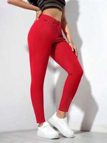 SHEIN EZwear 女士纯色牛仔裤简约时尚休闲日常